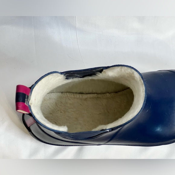 Joules Wellibob Welly Boots. Blue. Fur lined. Size 8. Used. - Picture 3 of 13